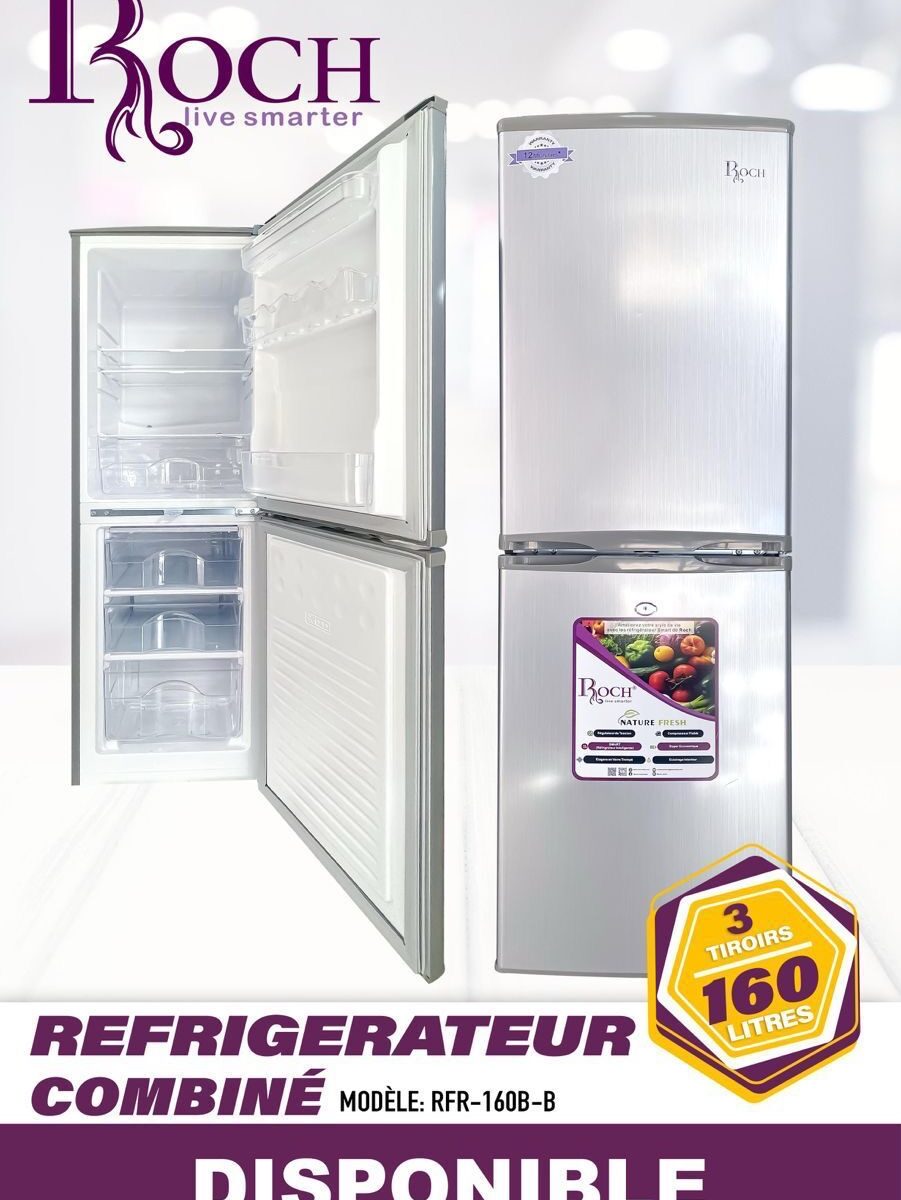 Réfrigérateur roch 160 litres 3 tiroirs